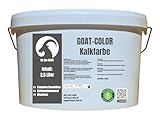 GOAT Color Kalkfarbe | Schimmelfarbe | Streichkalk | Mineralische Farbe | Hoch Atmungsaktiv | Diffusionsoffen | ohne Konservierungsmittel | umweltfreundliche Farbe | Kellerfarbe (2,5 Liters)