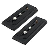 2 Stück Stativ-Schnellwechselplatten, Universal-Kamera-Montageplatte, Premium-Kamera-Zubehör, kompatibel mit 501PL GM001 M002 & GM006 Stativköpfen