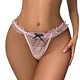 G-String Damen Spitze Unterwäsche Frauen Spitze Strings Tangas Sexy Dünn Durchsichtig Slip Damen Spitze Unterhosen Thongs Women Weich Hipster Panties