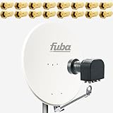 Premium X Set Fuba DAL 800 W 80cm Schüssel Alu Spiegel Weiß mit DEK 818 Octo LNB 8 Teilnehmer HDTV 4K 3D kompatibel 16x F-Stecker
