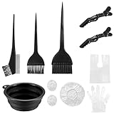 Haarfärbepinsel Set, 10 Stk Haare Färben Zubehör, Haar Färben Färbung Tool, mit Bürstenkamm, Färbebürste, Haartönungsschale Haarfärbeschürze Haarnadeln, Handschuhe, für Salon DIY Haarfärbe Kit