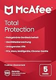 McAfee Total Protection (5 Gerät) 2025 | 12 Monate| Secure VPN, Sicherheitssoftware mit Virenschutz, Kennwort-Manager, Identitätsüberwachung | Postzustellung