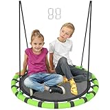 AIYAPLAY Nestschaukel Ø100 cm Tellerschaukel Höhenverstellbare Gartenschaukel bis 150 kg belastbar Langlebig & Wetterfest Kinderschaukel Hängeschaukel Outdoor Indoor für Kinder und Erwachsene