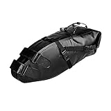 FSJMTQTS Fahrradtasche Fahrradsatteltasche wasserdichtes Radfahren-Fahrrad-Aufbewahrungstasche mit reflektierenden Streifen Gepäckträgertasche fürs Fahrrad(Black,10L)