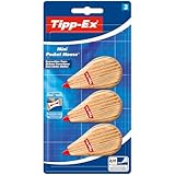 BIC pp-Ex Mini Pocket Mouse Korrekturband 6 m x 5 mm – verschiedene Holzmotive, Packung à 3