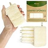 AIRNEX Natürlicher Luffa Spülschwamm – Kompostierbarer Luffa und Zellulose-Küchenschwamm 6er Set- Plastikfreier, Kratzfreier Luffa Geschirrschwamm – Geruchsfreier, Biologisch Abbaubarer Abwaschschwamm
