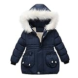 Generisch 2025 Schnee Kinder Hoodie Jacke Winter Dicke Outwear Warme Reißverschluss Kinder Mäntel Mantel Jacke (Blue 62)
