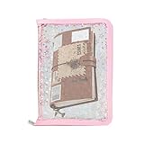 Transparenter Ordner, nachfüllbar, transparenter Notizbuch, ZipperSticker, Sammelalbum für Karten, kleines Zubehör, Studenten, Lehrer, Verwaltungspersonal, Projektmanager