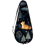 VAPOKF Schlägertasche mit Cartoon-Waldtieren für Tennis, Tennisschlägerhülle, Schlägertasche, für bis zu 2 Schläger