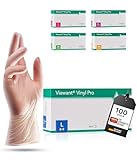 Viawant® Vinyl Pro Einweghandschuhe Vinyl Handschuhe L [100 Stück] Sehr tastsensibel – Stabil, Puderfrei & Latexfrei – Reißfeste Gummihandschuhe