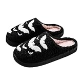 2026 Damen Hausschuhe Paare Urlaub Gedruckt für Männer und Warm zu Hause (Schwarz, 5,5)