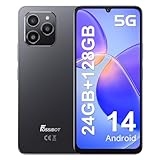 FOSSiBOT 5G Handy F11, Smartphone ohne Vertrag, 24GB+128GB, Android 14 Simlockfreie Handys, Dual-SIM, 6,745 Zoll HD IPS-Display, 50MP+8MP, GPS/WiFi/OTG/NFC/Fingerabdrucker/Gesichtserkennung (Schwarz)