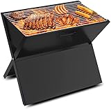 SXAYTLH Dreibein-Design Klappbarer Holzkohlegrill, Tragbarer Grill, Leichter BBQ Smoker Outdoor Tischgrill, 40 x 28,5 x 30 cm, für 3-5 Personen