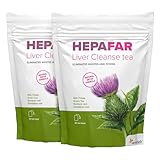 Hepafar Leberentgiftungstee – Grüner Tee, Mariendistel, Löwenzahn und Klettenwurzel – Leber Entgiften – 40 Teebeutel – ein Produkt von Sensilab