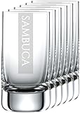 Miriquidi Sambucagläser 6er Set Serie COOLGLAS Sambuca | 5cl Schott Glas | Spülmaschinenfest durch Lasergravur| Gläser für Sambuca 6 Stück