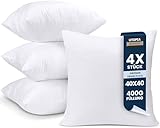 Utopia Bedding 4er Set Kissenfüllung 40 x 40 cm, Innenkissen Füllkissen Kopfkissen Sofakissen (Weiß)