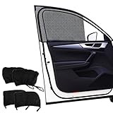 Auto Sonnenschutz Netz, Hillylolly Sonnenschutz Auto mit UV Schutz, Seitenscheibe Vorne, für Autoscheiben, für SUV/Kombi/Kleinwagen etc (Schwarz, Voll 4)