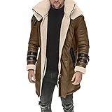 Filzjacke Herren Plus Size Wintermantel Reverskragen Langarm Gepolsterte Lederjacke Vintage Verdicken Mantel Schaffelljacke Für Männer