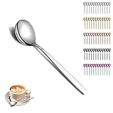 Berglander Silberner Teelöffel 12er Set, glänzender Edelstahl polierter Teelöffel Besteck, Teelöffel kleiner Dessertlöffel, spülmaschinenfest