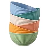 Voency 6 Stück Kunststoff Müslischalen, Unzerbrechlich Kunststoff Schale, Frühstück Schalen Mikrowelle & Spülmaschinenfest, Leicht Camping Schüssel für Suppen, Müsli, Nudeln, Reis, Salat