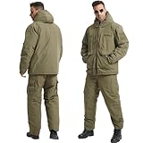 XFLHXY Herren-Skijacke, Warmes, Winddichtes Winterkleidungsset, Wasserdichte Skijacke und -hose für die Airsoft-Paintball-Jagd(CP_L)