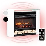 Klarstein Elektrokamin, Elektro Heizungen für Wohnzimmer & Innenräume, Elektrischer Kamin mit LED Flammen, Sparsamer Elektroofen, Heizlüfter mit Timer, Einstellbarer Thermostat, Heizung 1800 W