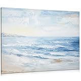Arborus Meer Ölgemälde Wandbild 60 x 80 cm Gemälde Leinwand Wanddeko Handgemaltes Wandgemälde Wandbilder Handgefertigte Leinwandbilder für Esszimmer Schlafzimmer Hotel Deko Küste Strand Wand Kunst