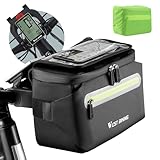XIQI Fahrrad Lenkertasche, Fahrradtasche Lenker mit Lenkeradapter, 3-in-1 Fahrrad Tasche Vorne, Lenkertasche Ebike mit Regenschutz, Handyhalterung, Abnehmbar Schultergurt