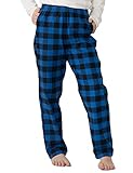 LAPASA Kinder Schlafanzughose Loungehose Freizeithose Pyjamahose Baumwolle Flanell 3-13 Jahre/ 95-165 Unisex Jungen Mädchen K06 (Schwarz+Blau, S)