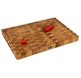 B4K® 50х35х4cm Hackblock aus Eiche Stirnholz | Hirnholzbrett mit Griffen und Silikonfüßen | Antibakterielles Hirnholzbrett | Stirnholzbrett | Küchenbrett | Schneidebrett