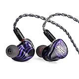 LINSOUL Kiwi Ears Quartet 2DD+2BA Hybride In-Ear-Monitore, HiFi Kopfhörer mit Handgefertigter Harzschale, Abnehmbares OFC-Versilbertes IEM-Kabel für Musiker DJ Gaming
