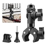 Ysislybin Action Kamera Halterung, Fahrrad Motorrad Lenker Kamera Halterung, Clamp mit 1/4 Gewinde und Action Cam Adapter für Motorradlenker, Fahrradlenker, Reflektierendes Brett und kompatibel