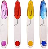 Fadenschere,4 PCS Fadenschneider Nähfadenschneider U-förmige Nahttrenner mit Kunststoff-Sicherheitsabdeckung Mini Nähschere für Schneiderstickerei Handarbeiten DIY