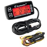 Runleader Digitaler Motortemperaturmesser, Wartungsstunden, Drehzahlmesser mit Hintergrundbeleuchtung für Rasenmähergenerator, Motorrad, Grubenfahrrad, ATV-Außenbordmotor usw.