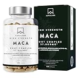 Maca Kapseln Hochdosiert 57000mg | 100:1 Maca Schwarz Wurzel Extrakt (Black Maca Root) 10:1 Gelbe M. mit Panax Ginseng Vitamin B6 P5P 95% Piperin l-Arginin - Schwarzes M. Hochdosiert, 120 Kapseln