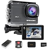 Apexcam M90 mit 64G Karte Action Cam 4K60FPS 64MP WLAN EIS Bildstabilisierung Sportkamera mit Touchscreeen Unterwasserkamera 40m Wasserdicht 8X Zoom 2.4G Fernbedienung 2x1350mAh Akkus mit Zubehör-Set