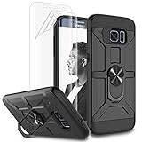 Jeylly Galaxy S6 Edge Plus Hülle, [3 Farben] Slim Hybrid Impact Robustes weiches TPU und Harter PC-Stoßfänger Stoßfeste Schutzhülle für rutschfeste Hülle für Samsung Galaxy S6 Edge + Plus - Schwarz