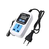 CAM2 Thermostat Steckdose Digital Temperatur Steuerung Steckdosen mit NTC Sensor Digitaler Temperaturregler für Gewächshaus Terrarium Reptilie