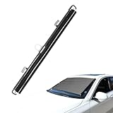 Povanjer UV-Schutz-Sonnenschutz, Auto-Windschutzscheiben-Sonnenschutz,Sonnenschutzrollo Sonnenschutzblende Autorollo - Saugnapfbefestigung und Federmechanismus für LKWs, die meisten SUVs, Kinder,
