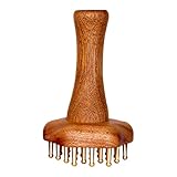 Massagebürste, Meridian-Werkzeug, Muskelrolle, Kammkopf, ergonomischer Sandelholzgriff, Ganzkörperentspannung, Messing-Meridian-Massage, Kopfhautfuß, 3,35 x 5,51