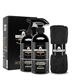 GENTLEMONKEYS Lederreiniger Set (500ml Leder Reiniger + Microfasertuch + 500ml Nachfüllflasche) • Lederpflege Set für Glattlederoberflächen • Extrem materialverträglich und biologisch abbaubar