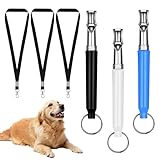 Hundepfeife Rütter Rückruf, 3 Stück Hundepfeife Hochfrequenz Lautlos, Metall Hundepfeifen, Einstellbar Erziehungshilfen für Hunde, mit Lanyard für Hören Sie Auf Zu Bellen und Trainieren Sie Ihren Hund