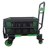 Faltbare Sackkarre mit klappbarem Korb, Kapazität Schwerlastwagen mit einziehbarem Griff, Allzweckwagen mit 1 elastischen Seilen (B-mit Kiste)