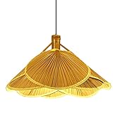 Hängeleuchte, Bambusgeflecht-Pendelleuchte aus Korbgeflecht, Einzelkopf, personalisierter Kronleuchter, Bar-Kunstlampe, Nachttischlampe, Teestube, Rattan-Befestigung für Küchen