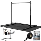 GORNATION Static Bar, Front Lever Bar mit rutschfesten Füßen, pulverbeschichtetem Griff, verstellbarer Höhe & einfacher Montage, Calisthenics & Fitness (Static Bar + Bodenmatten)