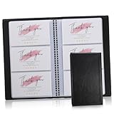 UTHCLO Business Card Organizer mit Großer Kapazität Karten Business Kartenhalter mit Transparenten Taschen und Tragbar für Büro und Geschäftsreisen Eleganter Visitenkartenhalter