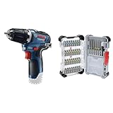 Bosch Professional 12V System Akku-Bohrschrauber GSR 12V-35 (ohne Akku/Ladegerät) + 40-tlg. Extrahartes Schrauberbit-Set, Amazon Exklusiv (197 x 110,5 mm)
