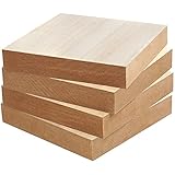 Belle Vous Naturbelassene Quadratische Holzplatten zum Basteln (4 Stk) - L15 x B15 x H2,5 cm - Leere Dicke Holzscheiben zum Basteln - Holzrohlinge zum Gravieren, Basteln, Bemalen & Holz Brandmalerei