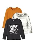 Vertbaudet 3er-Pack Jungen Langarmshirts Basic anthrazit 110