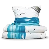 Traumschlaf Seersucker Bettwäsche aus 100 % Baumwolle • Maritimes Design • Bügelfrei & Atmungsaktiv • Leicht & Pflegeleicht • Ideal für warme Nächte • 135x200 cm + 80x80 cm